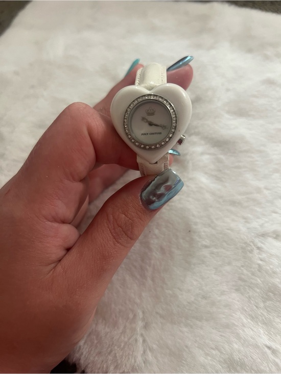 Juicy Couture Accessories - Juicy Couture White Heart-Shaped Watch with Crystal Bezel